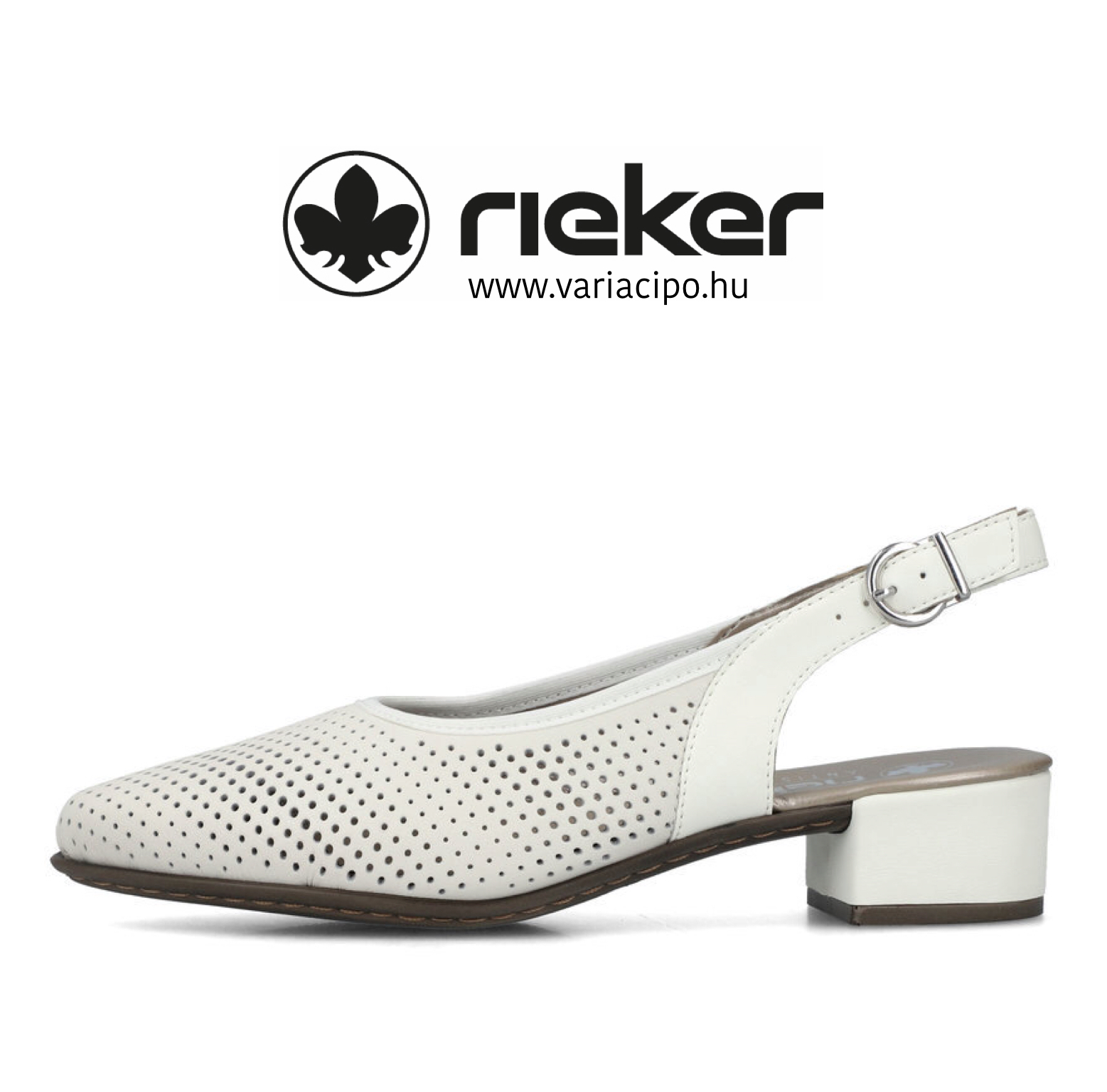 Elegáns Rieker női szandálcipő, 47066-80 white