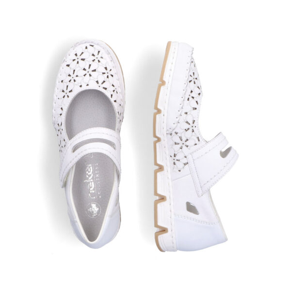 Fehér Rieker bőr cipő, 49977-80 white