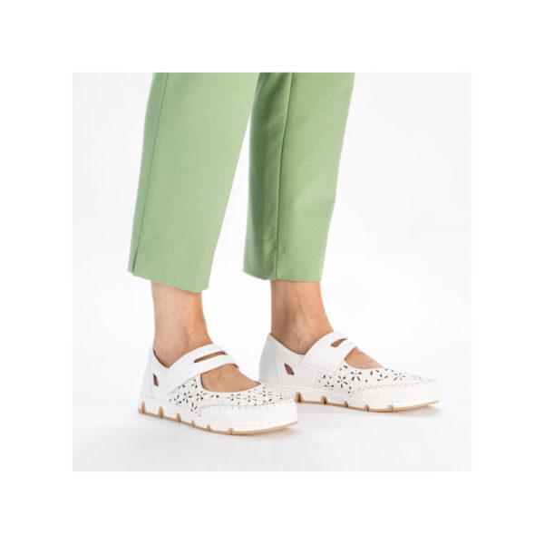 Fehér Rieker bőr cipő, 49977-80 white