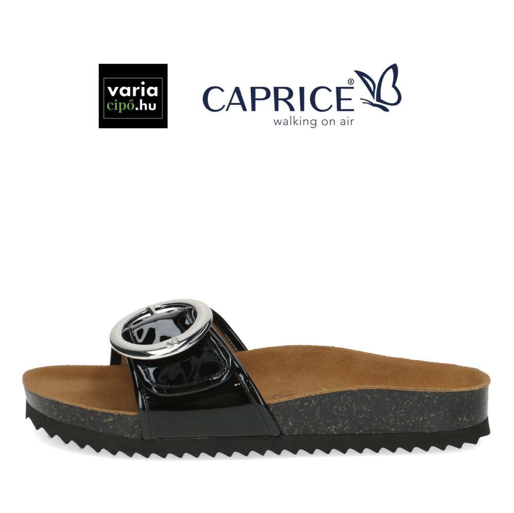Caprice bőr papucs lakk, 9-27401-44 018 black patent