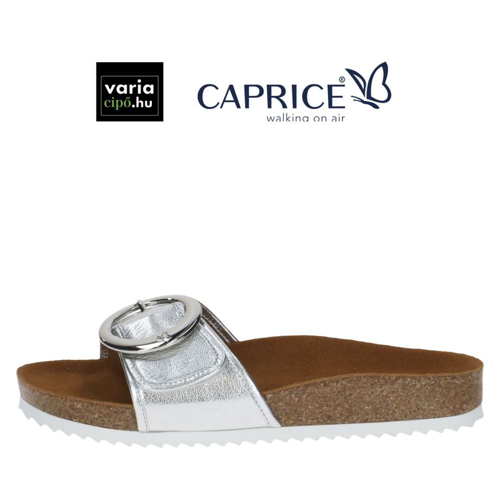 Caprice bőr papucs ezüst, 9-27401-44 920 silver metal