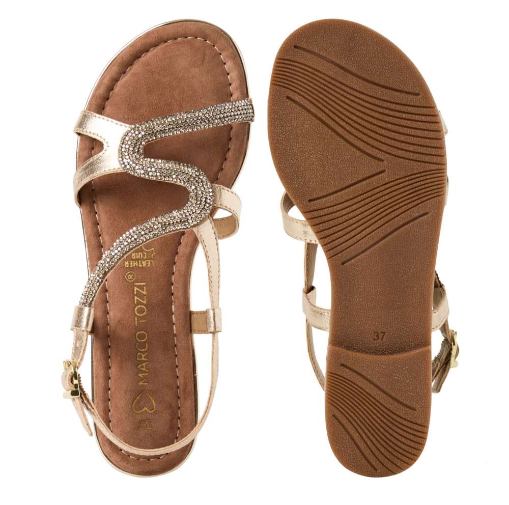 Marco Tozzi bőr szandál, 2-28143-42 943 gold comb