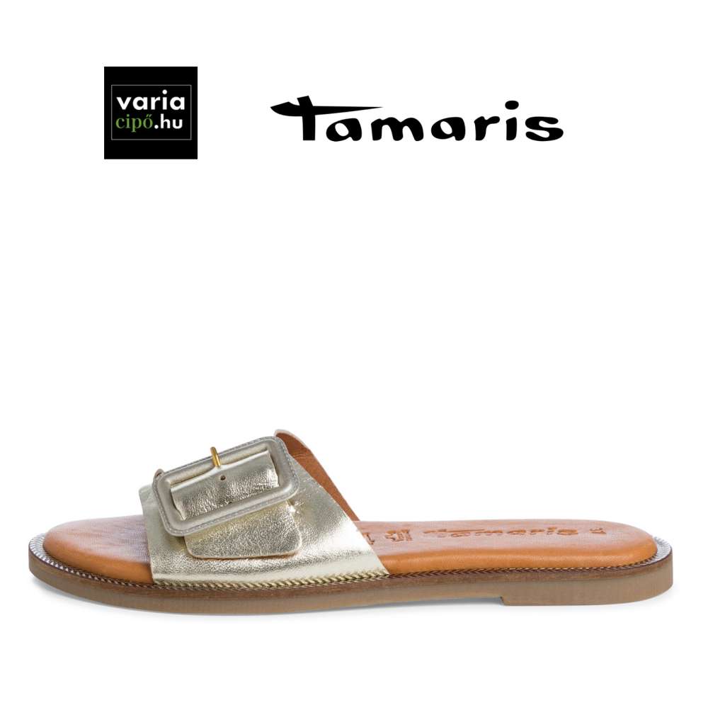 Arany Tamaris bőr papucs, 1-27105-42 933 light gold