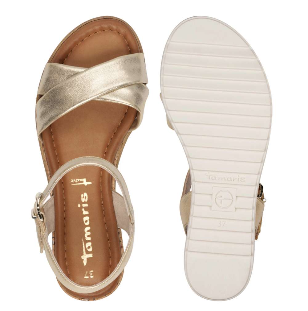 Arany Tamaris szandál, 1-28106-42 933 light gold