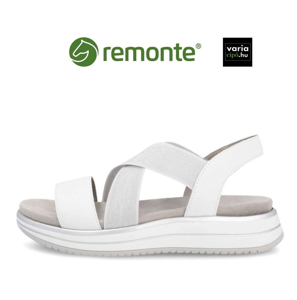Remonte fehér gumis szandál, D1J50-81 white-silver