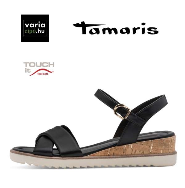 Fekete Tamaris szandál, 1-28106-42 001 black