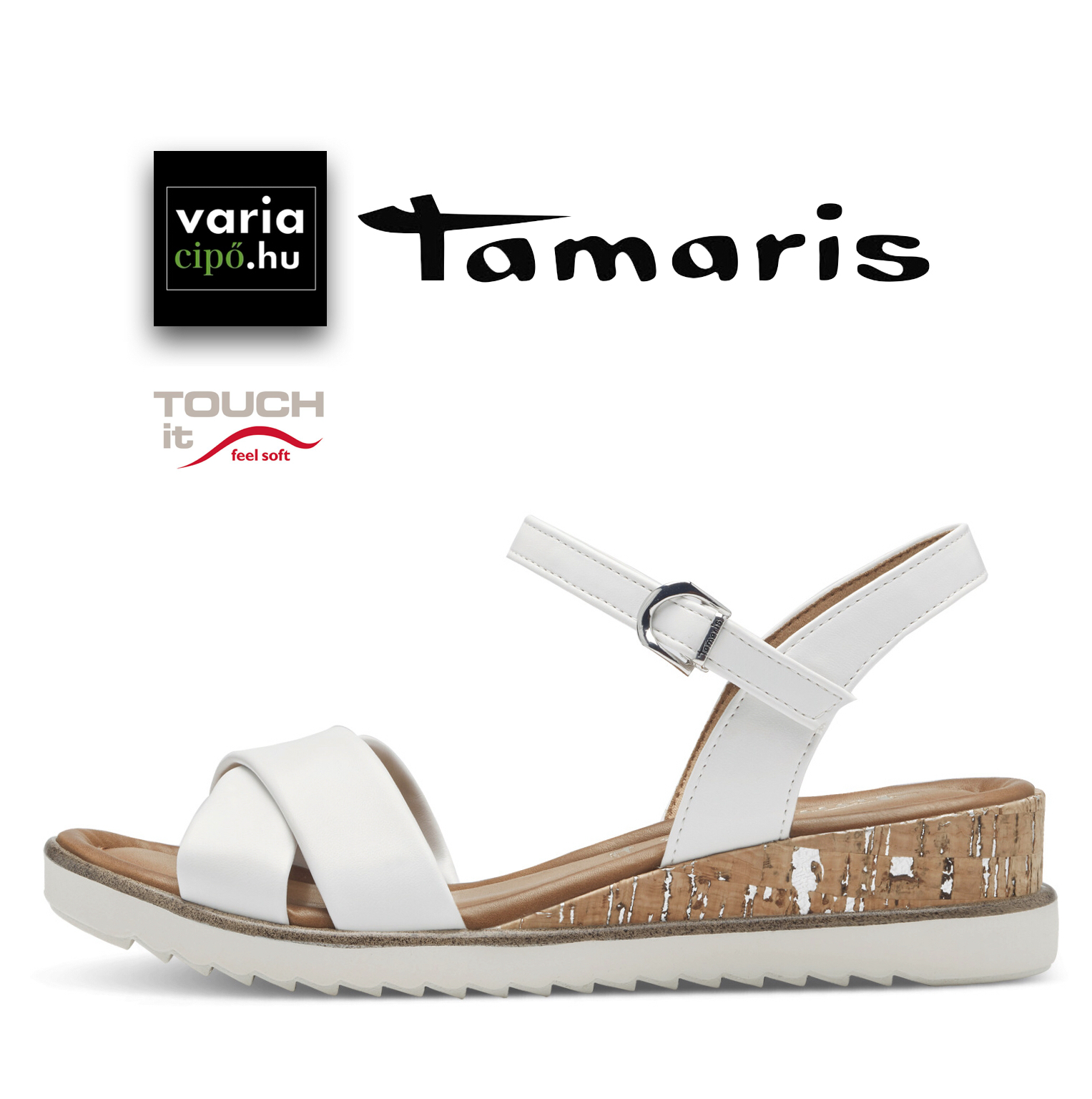 Fehér Tamaris szandál, 1-28106-42 100 white