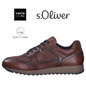 S.OLIVER férfi bőrcipő cognac