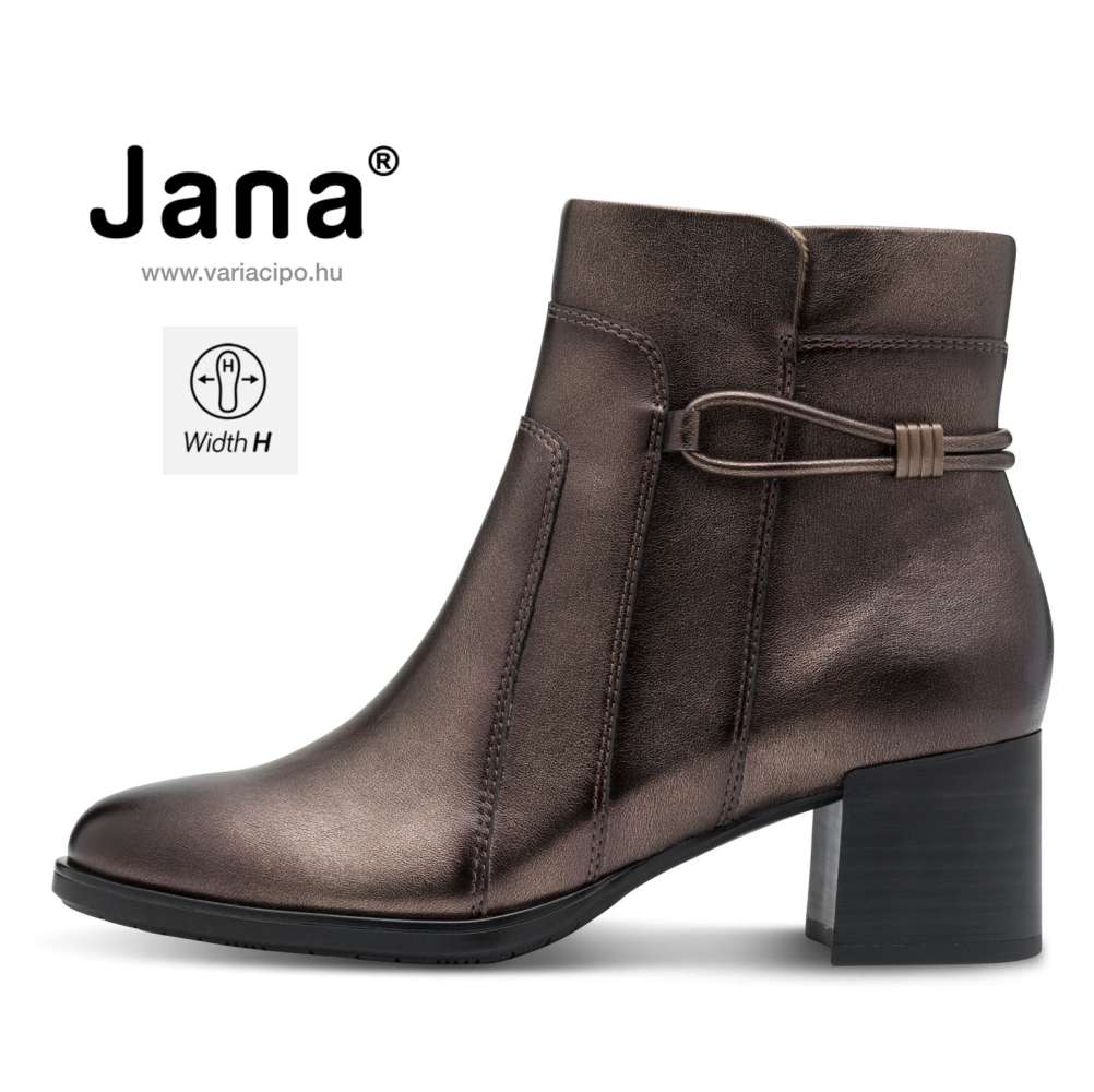 Jana női bokacsizma, 8-25366-45 955 bronze