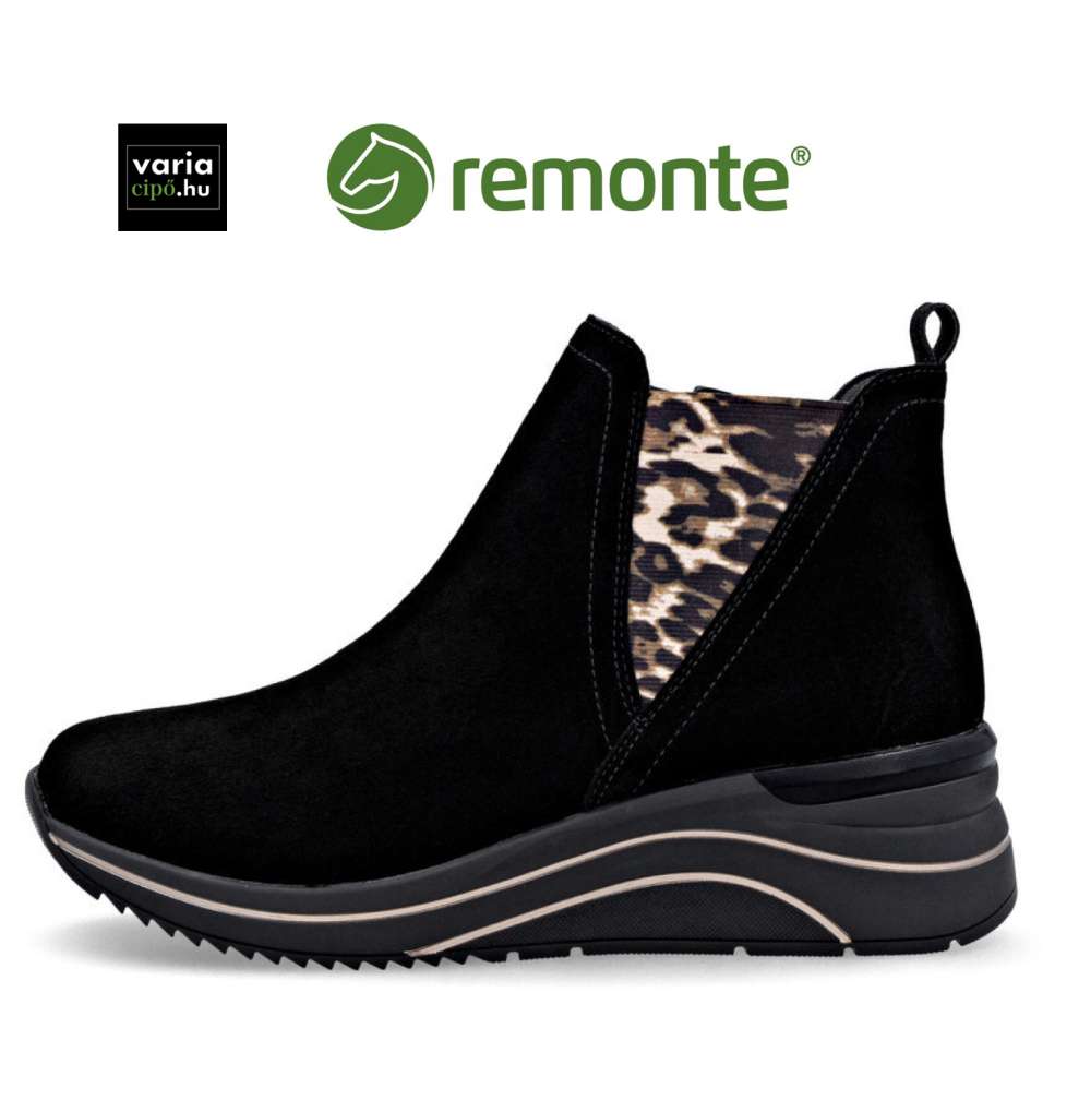 Remonte fekete bokacsizma, D0T75-04 black