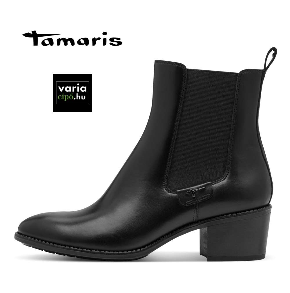 Fekete Tamaris Chelsea csizma, 1-25325-45 003 black leather