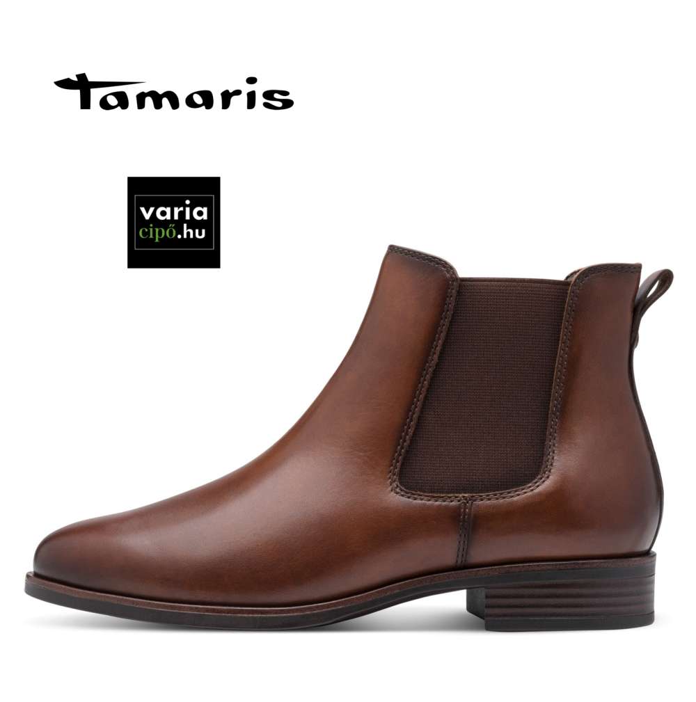 Tamaris bőr bokacsizma barna, 1-25377-45 311 muscat