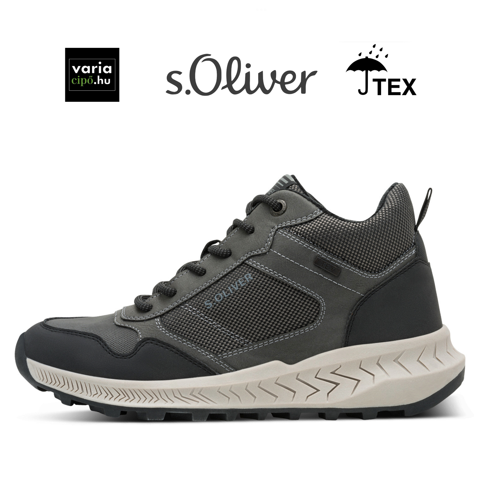 S.Oliver Tex szürke bakancs, 5-16256-43 098 black comb