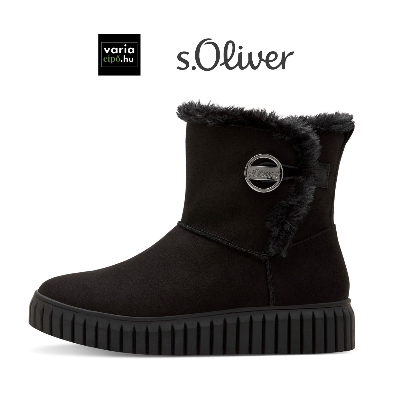 S.Oliver bundás csizma fekete, 5-26418-41 004 black uni