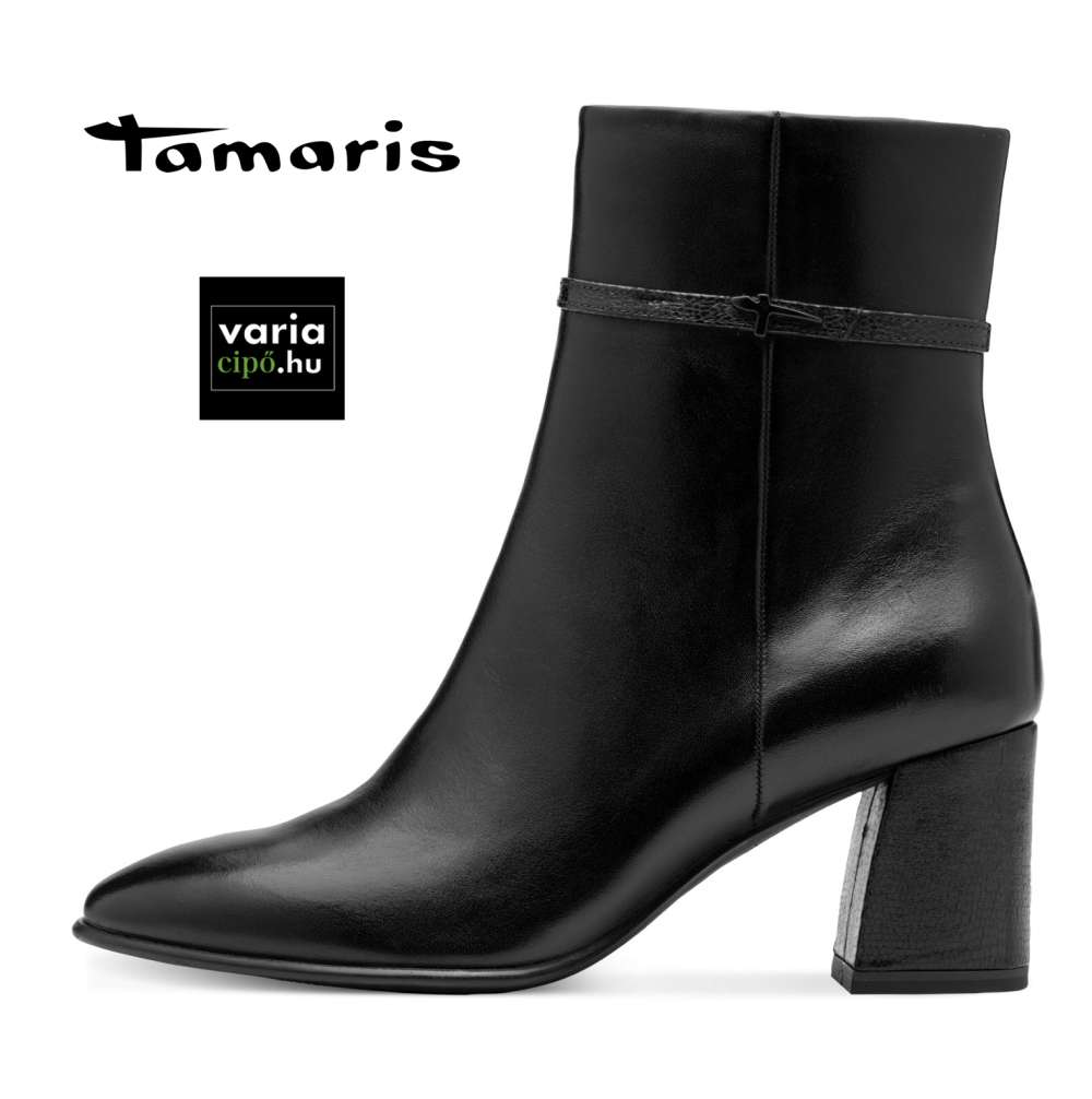 Elegáns Tamaris bokacsizma, 1-25336-43 098 black comb