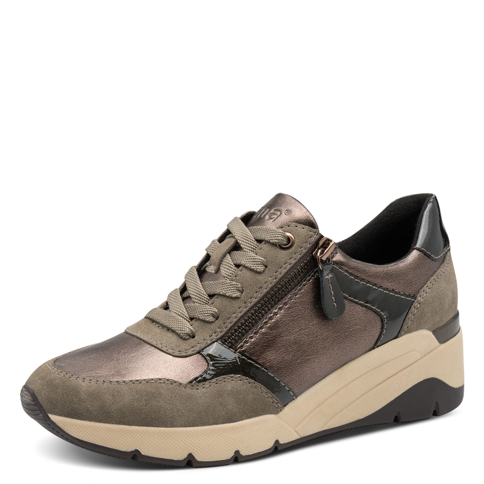 Jana emelt sarkú sneaker, 8-23763-45 349 taupe comb