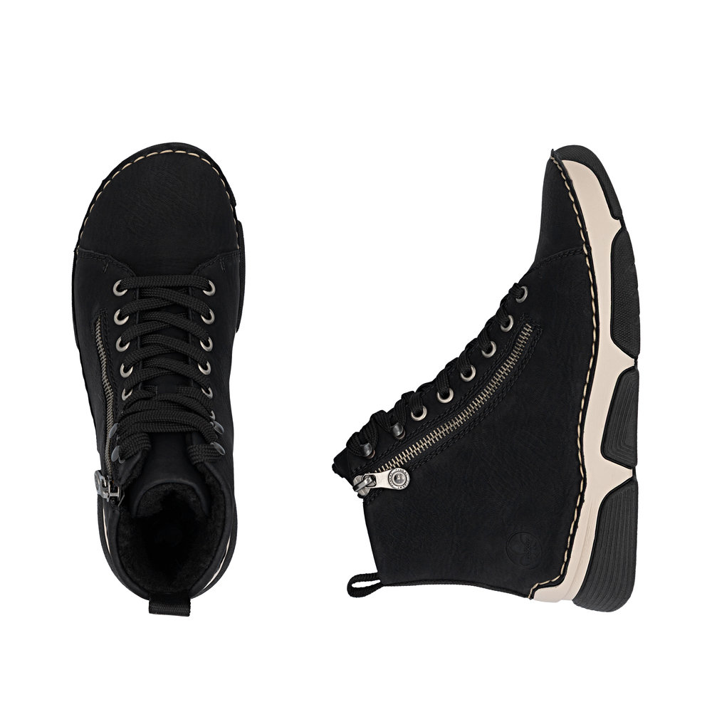 Rieker fekete sportos bokacipő, 45920-01 black