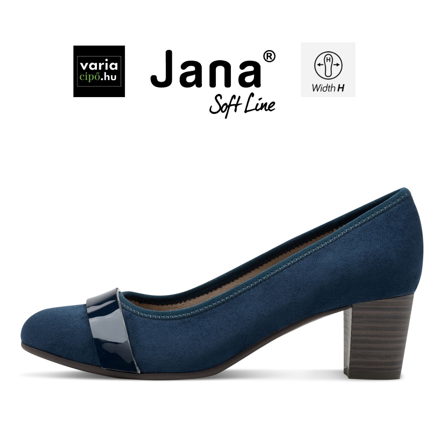 Jana sötétkék pumps, 8-22467-42 881 navy/navy pat.
