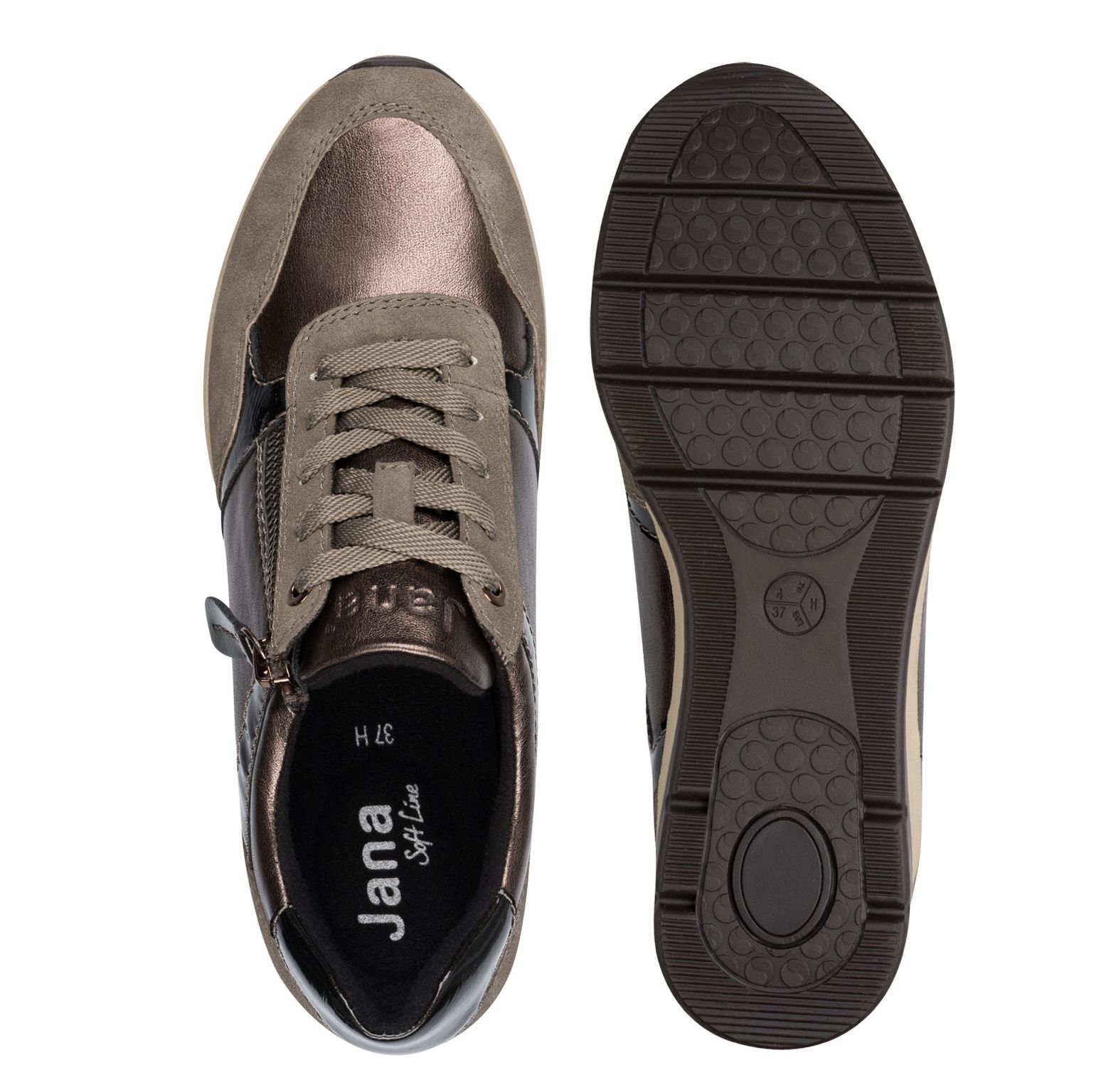 Jana emelt sarkú sneaker, 8-23763-45 349 taupe comb