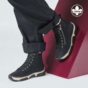 RIEKER fekete sportos bokacipő