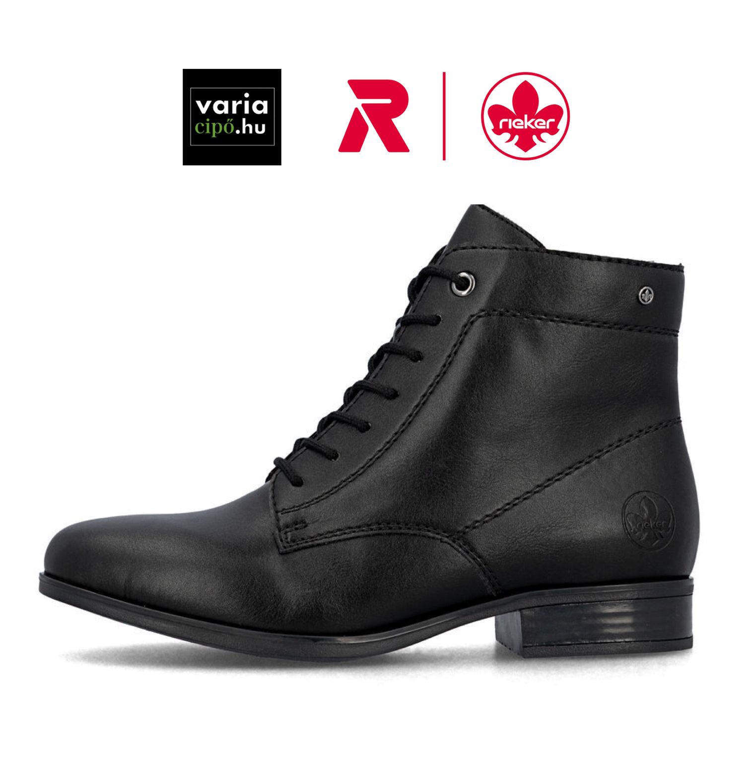 Rieker fűzős bokacipő, 77030-00 black