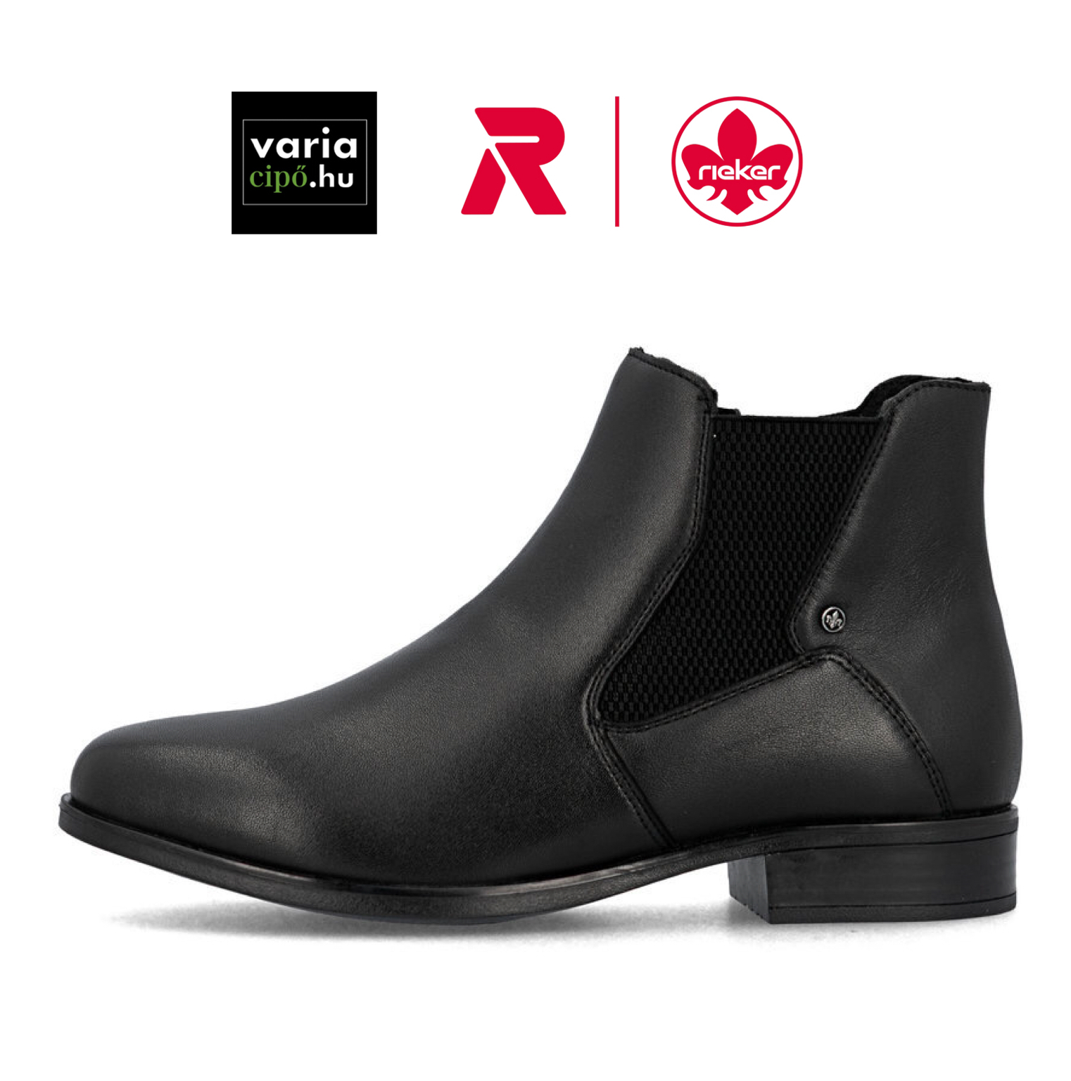 Rieker bőr Chelsea csizma, 77051-00 black