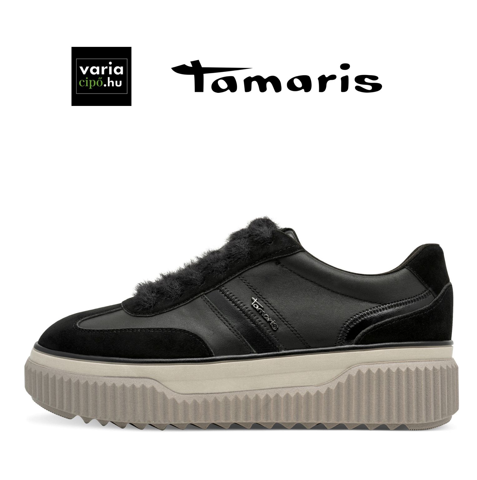 Vastag talpú Tamaris sportcipő, 1-23753-45 003 black leather