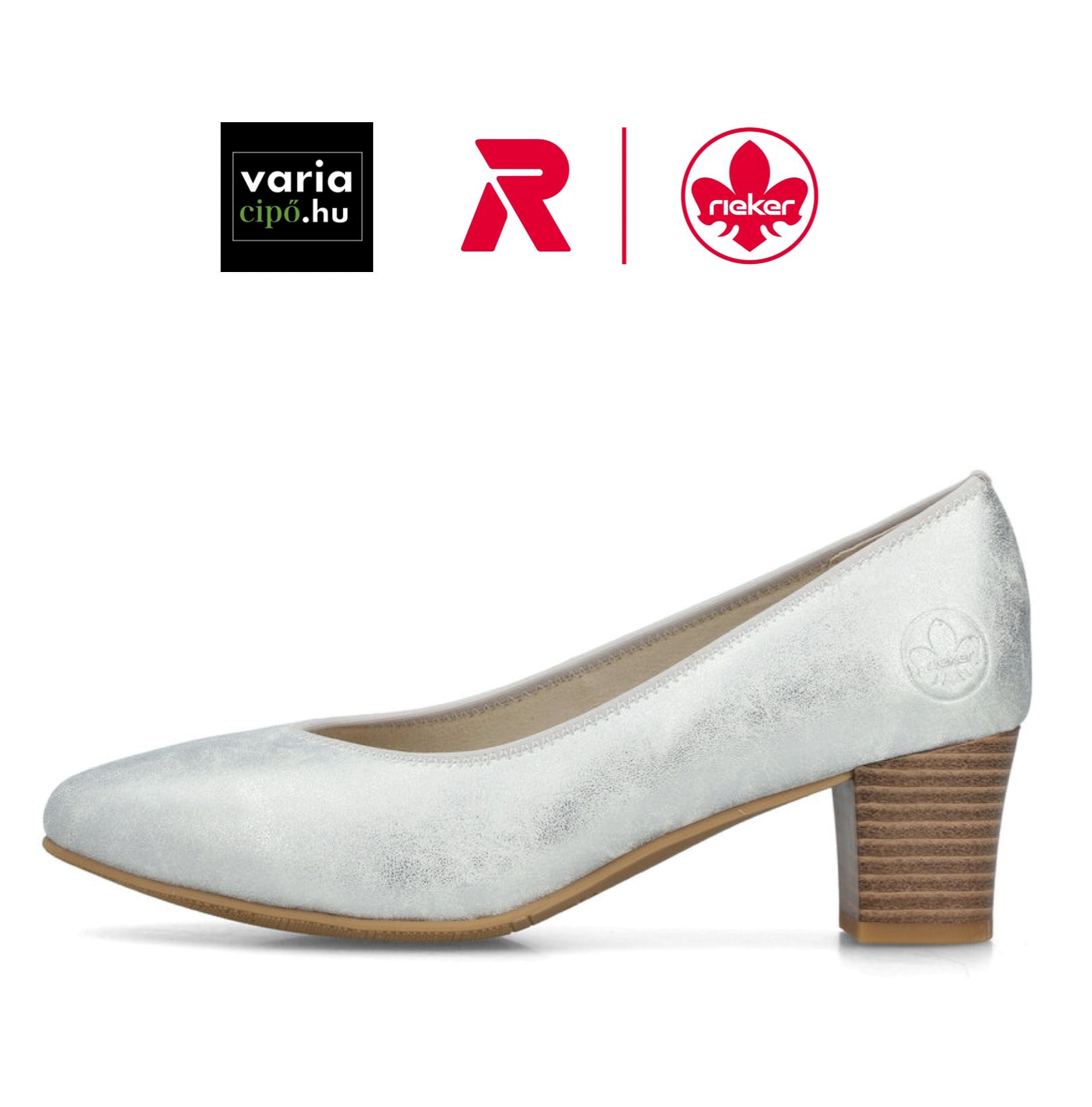 Rieker ezüst alkalmi pumps, 44650-90 silver