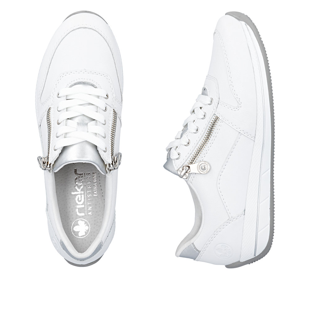 Rieker fehér félcipő, N1100-81 white/silver