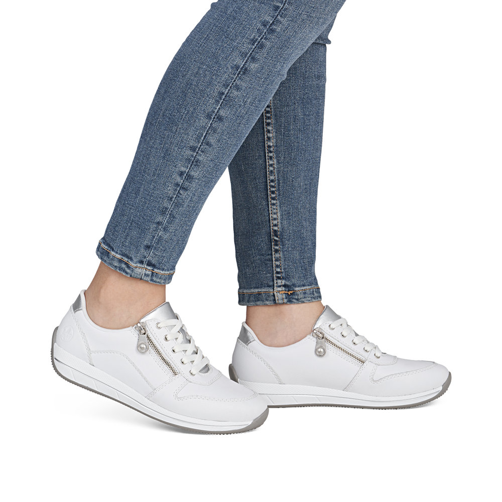 Rieker fehér félcipő, N1100-81 white/silver