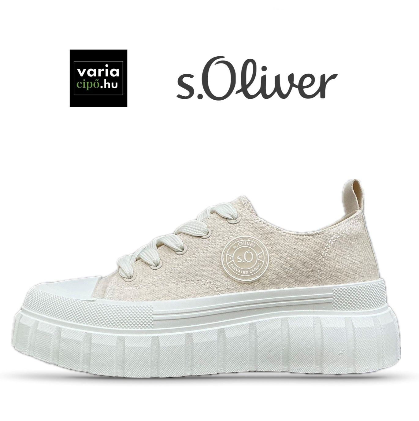 Platformos S.Oliver sneaker bézs, 2177683-8000-light-beige