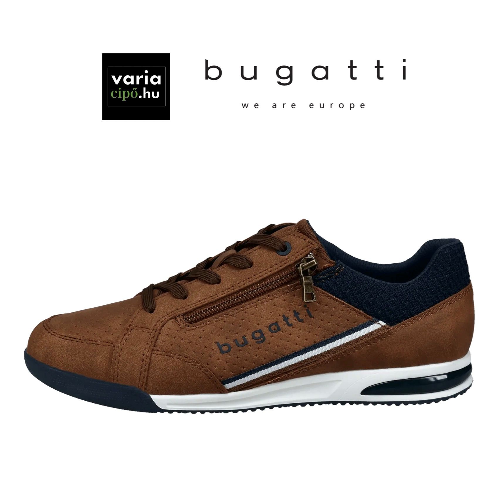 Bugatti sneaker barna, 325-A3809-5069 6341 cognac/dark blue