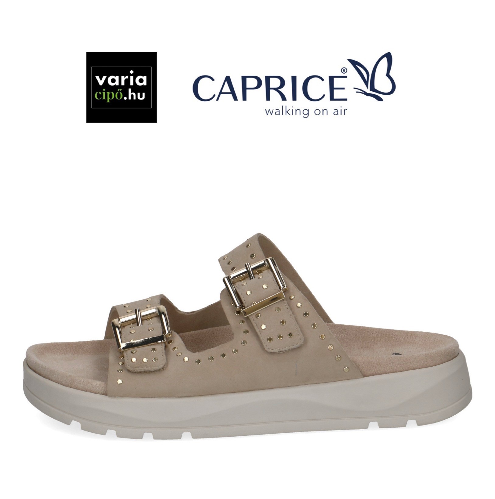 Caprice bőr papucs, 9-27201-46 beige suede