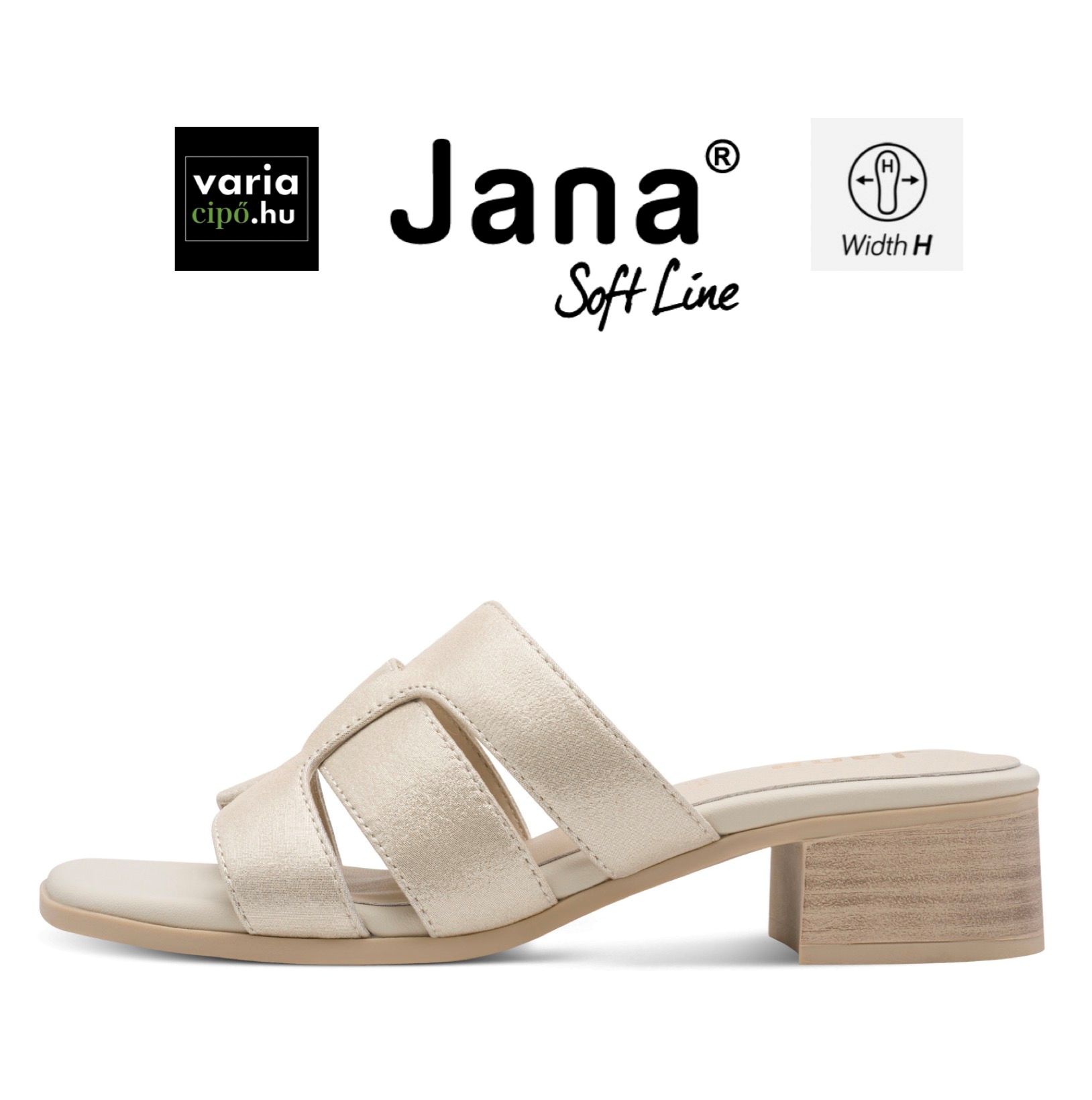 Jana bőr papucs, 8-27766-46 909 lt. gold