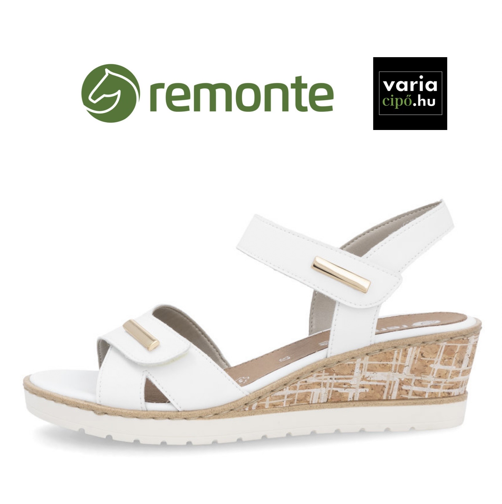 Éktalpú Remonte szandál fehér, R6266-80 white
