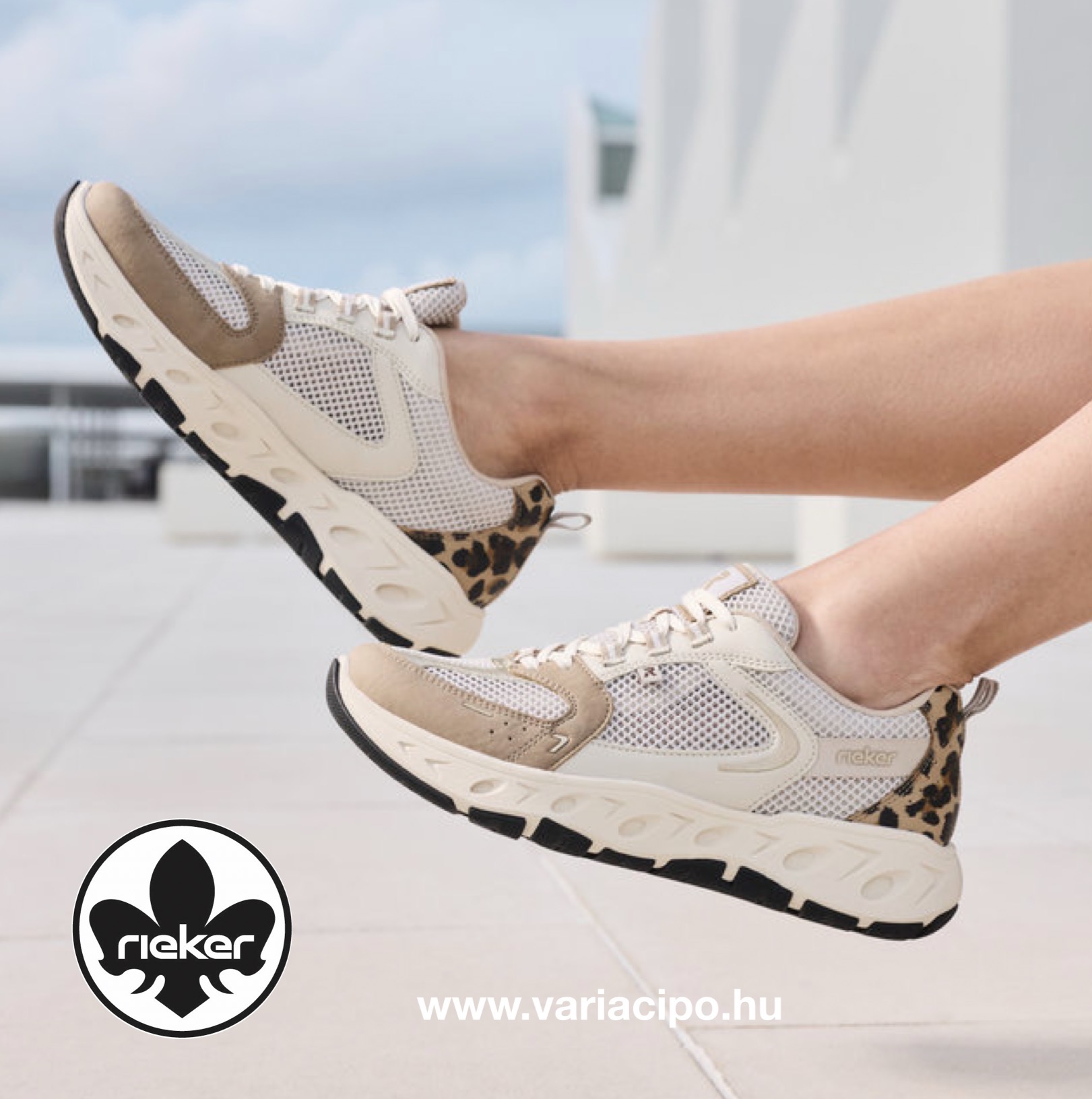 Bézs Rieker sportcipő, M6501-60 beige comb