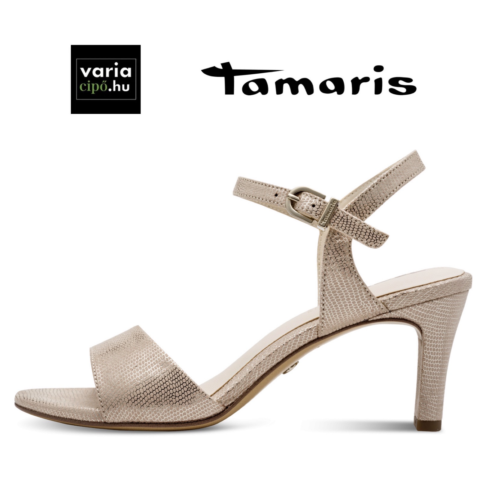 Tamaris magassarkú szandál, 1-28028-42 968 lt. gold struct.