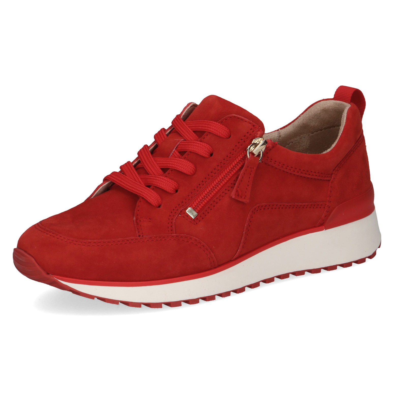 Caprice piros bőr félcipő, 9-23702-42 524 red suede