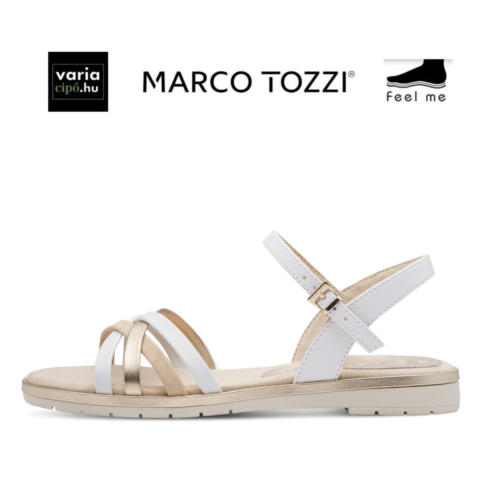 Marco Tozzi lapos szandál, 2-28611-44 197 white comb