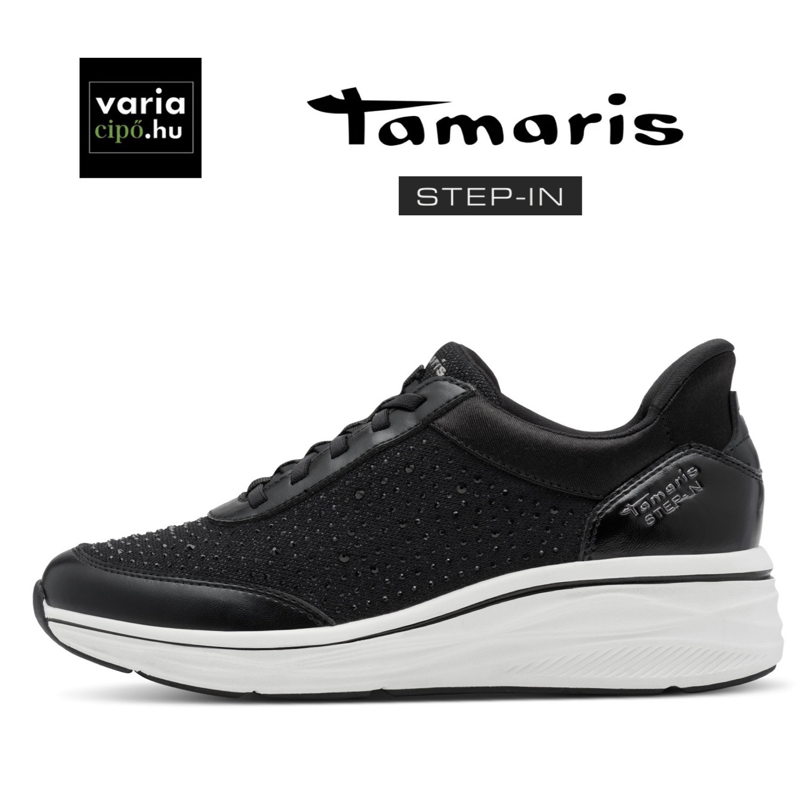 Fekete Tamaris step-in sportcipő, 1-23779-45 001 black