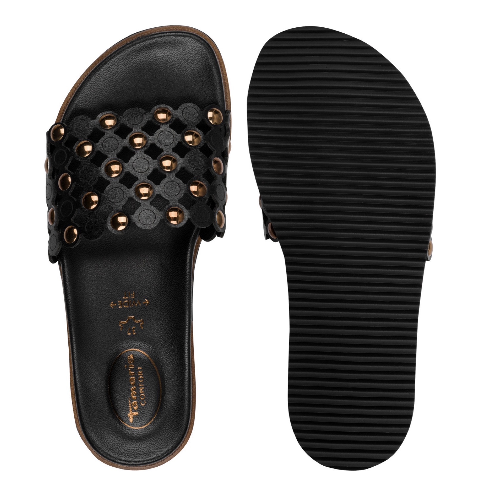 Tamaris Comfort papucs fekete, 8-87112-46 001 black