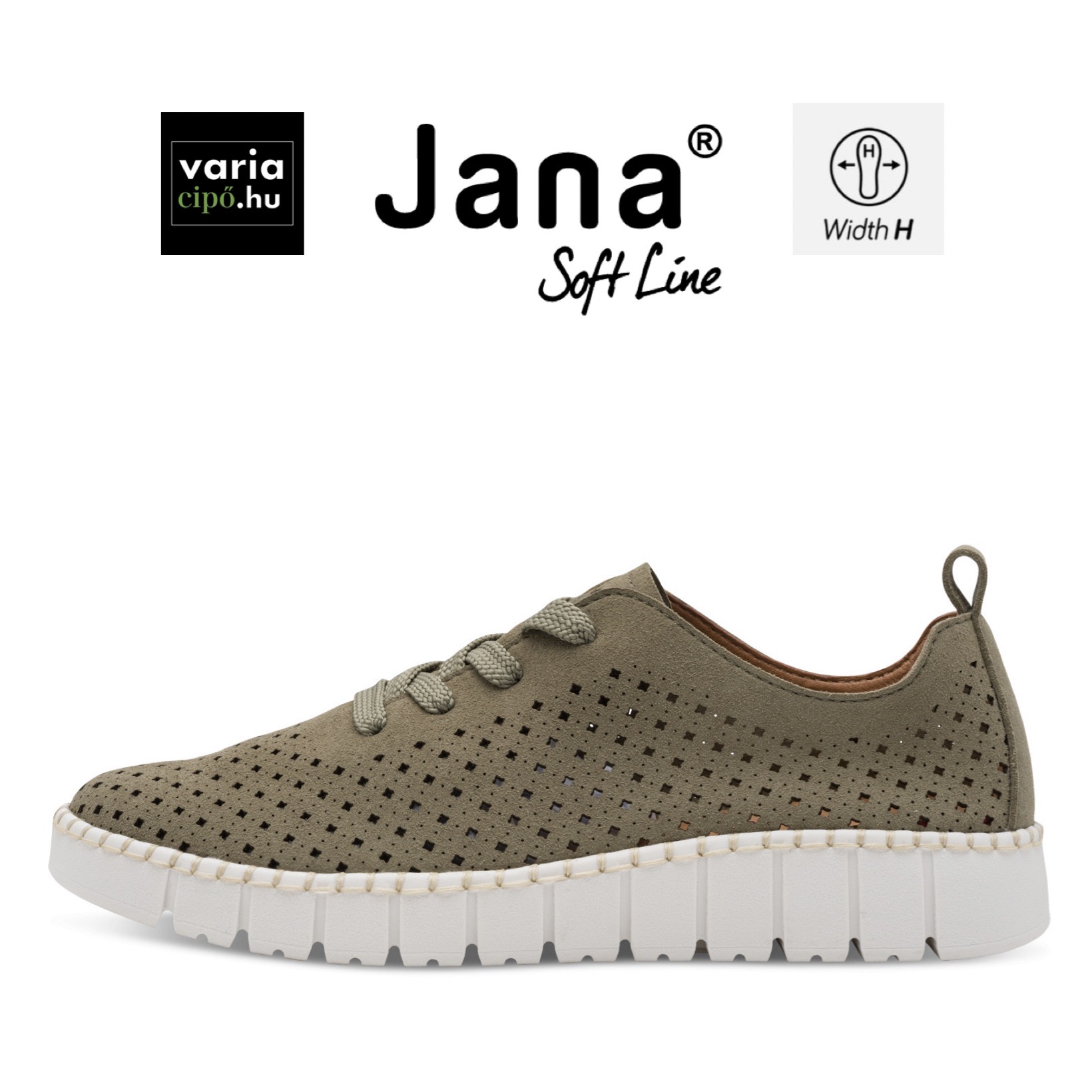 Olivazöld Jana nyári cipő, 8-23650-46 722 olive