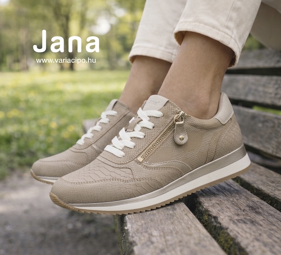 Jana sportcipő taupe/snake, 8-23774-43 358 taupe/snake
