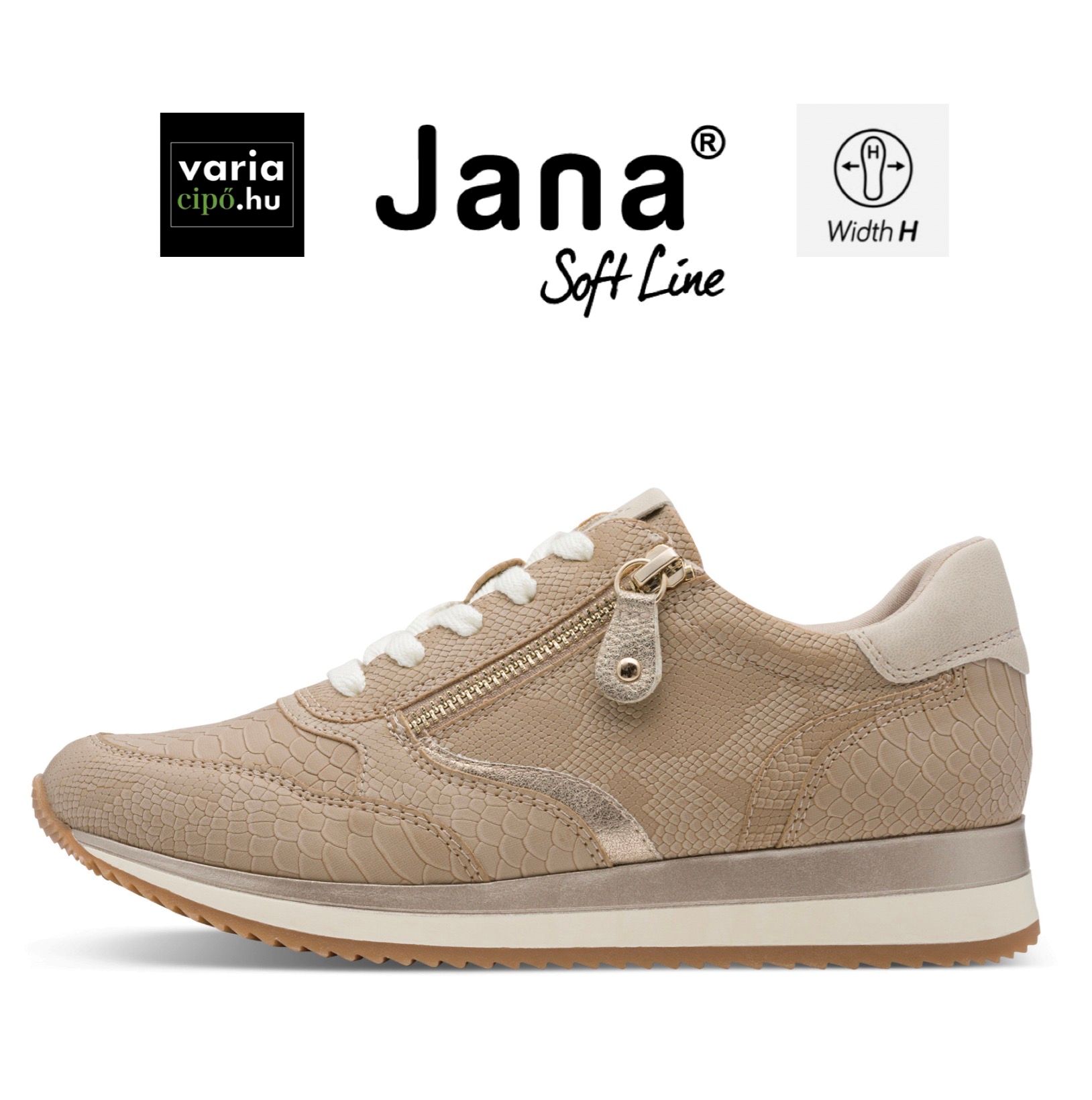 Jana sportcipő taupe/snake, 8-23774-43 358 taupe/snake