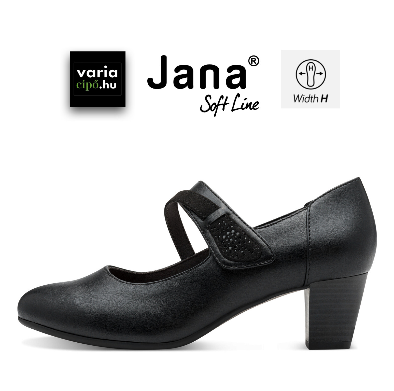 Jana pántos alkalmi cipő, 8-24465-43 001 black