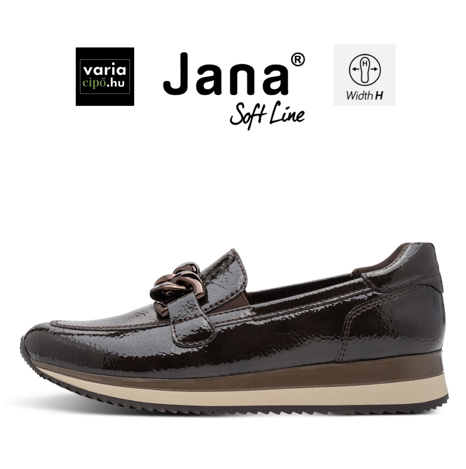 Jana félcipő mokka, 8-24766-42 308 mocca patent