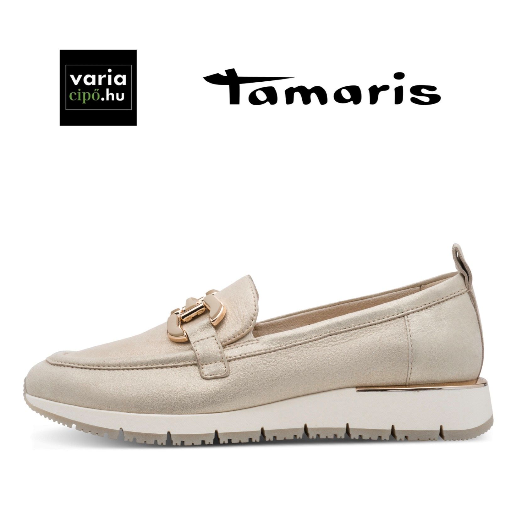 Tamaris bőr slip-on, 1-24705-46 179 champagne