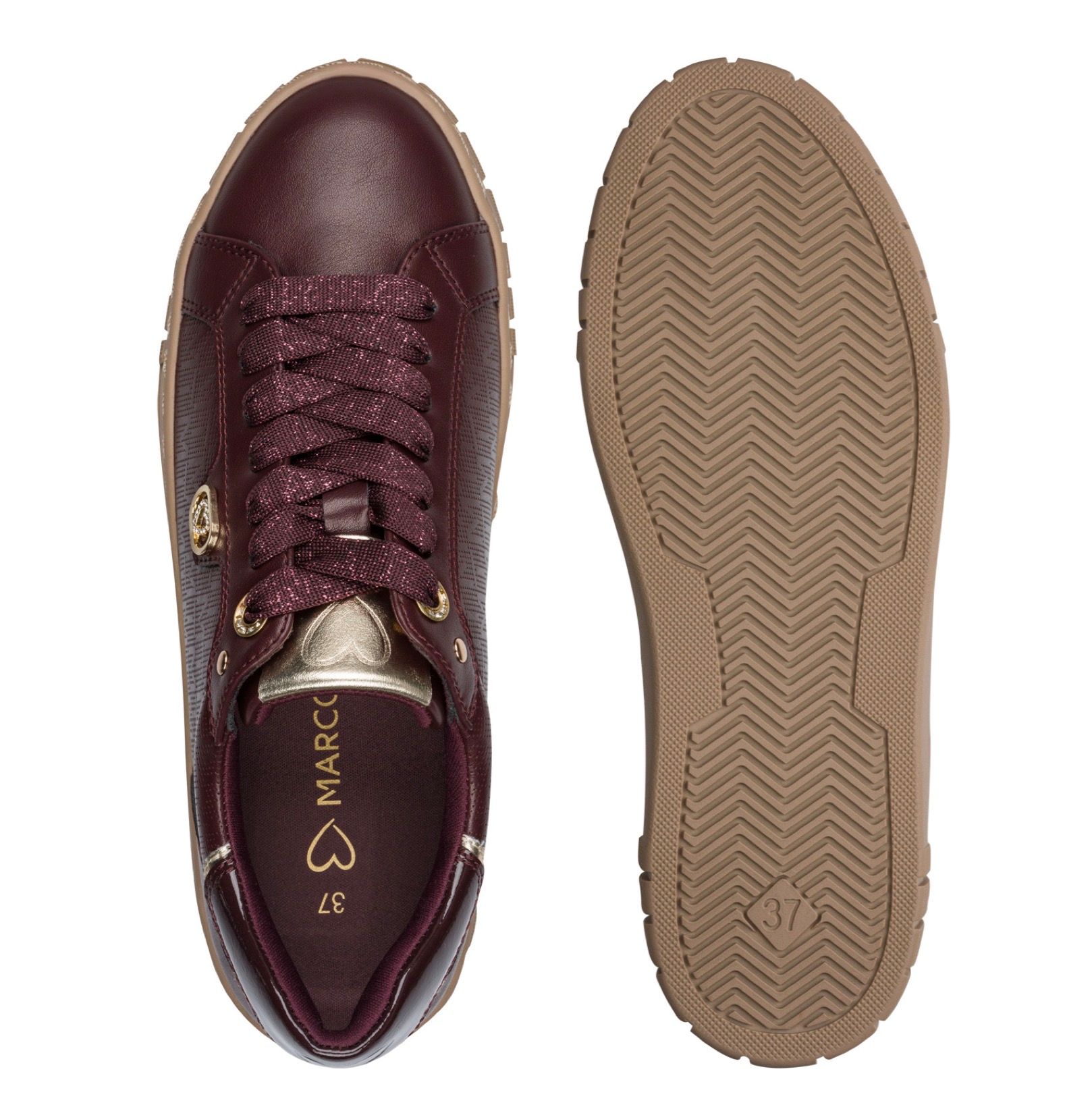 Marco Tozzi bordó sneaker, 2-23727-45 549 bordeaux