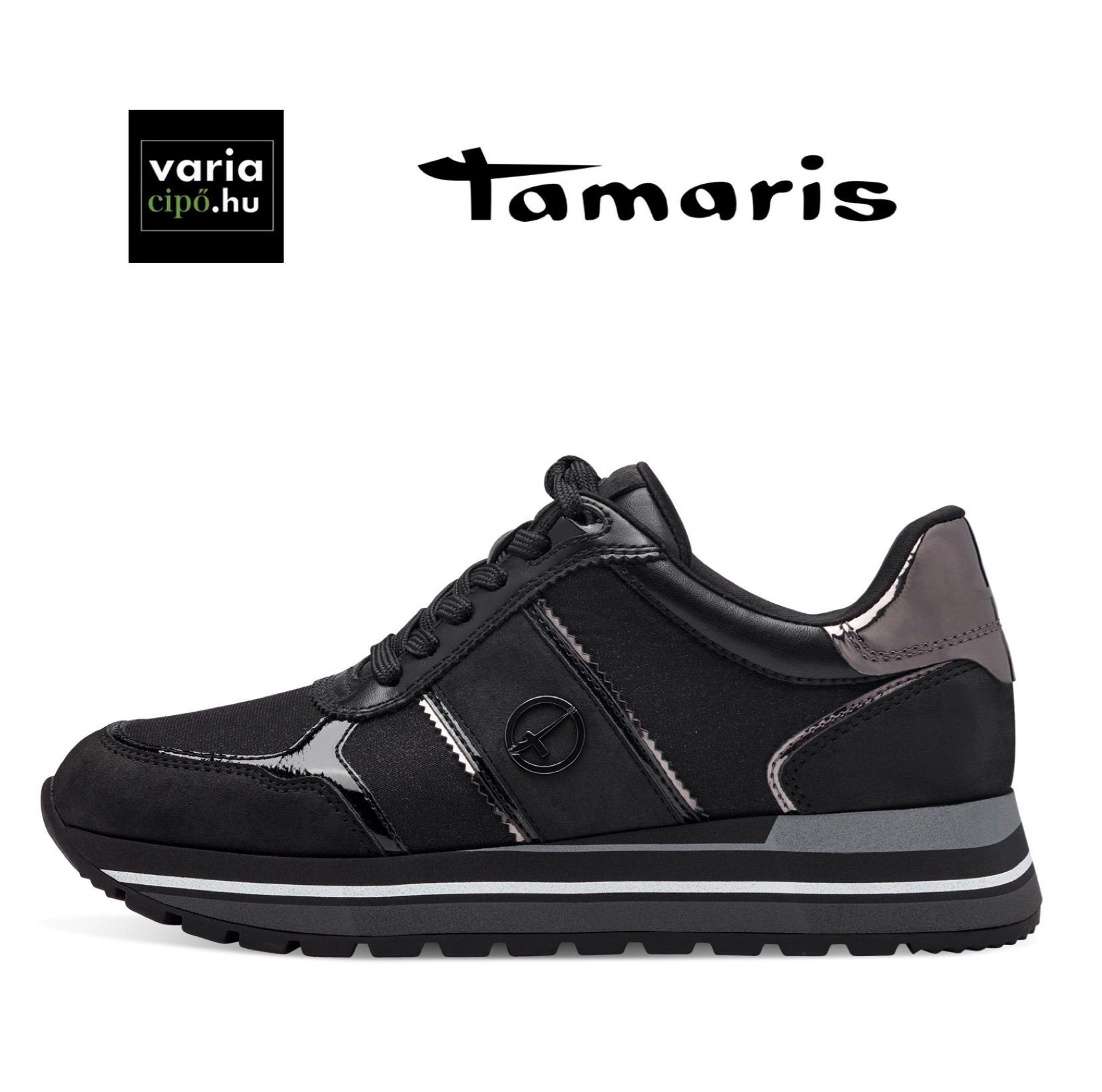 Tamaris utcai sportcipő fekete, 1-23727-42 098 black comb