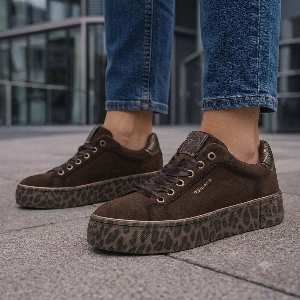 Tamaris sneaker mocca, 1-23751-44 369 mocca/leopard